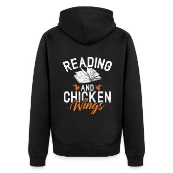 Chicken Wings Gifts - Unisex Premium Bio Zip Hoodie - Schwarz - Hinten - Nico (187cm)
