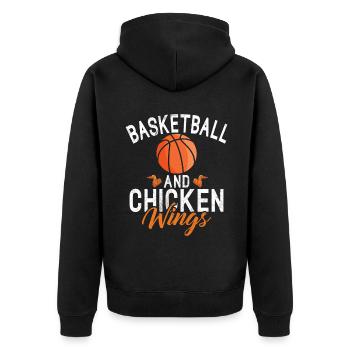 Chicken Wings Gifts - Unisex Premium Organic Zip Hoodie - black - Back - Nico (187cm)