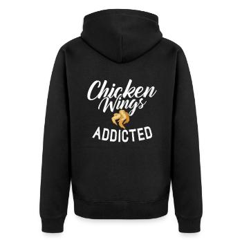 Chicken Wings Gifts - Unisex Premium Organic Zip Hoodie - black - Back - Nico (187cm)