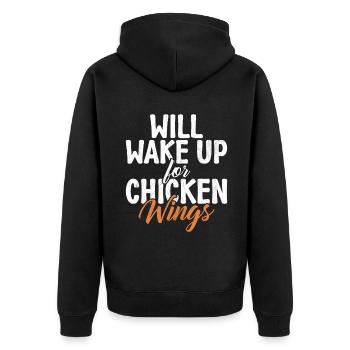 Chicken Wings Gifts - Unisex Premium Organic Zip Hoodie - black - Back - Nico (187cm)