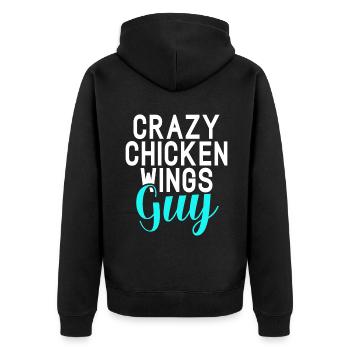 Chicken Wings Gifts - Unisex Premium Organic Zip Hoodie - black - Back - Nico (187cm)