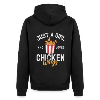 Chicken Wings Gifts - Unisex Premium Organic Zip Hoodie - black - Back - Nico (187cm)