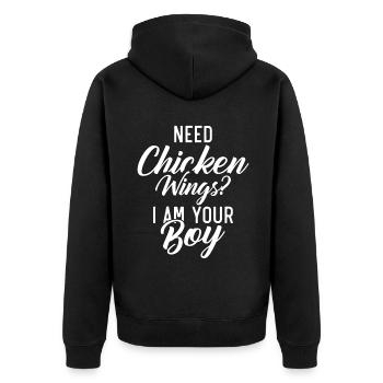 Chicken Wings Gifts - Unisex Premium Organic Zip Hoodie - black - Back - Nico (187cm)