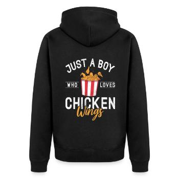 Chicken Wings Gifts - Unisex Premium Bio Zip Hoodie - Schwarz - Hinten - Nico (187cm)