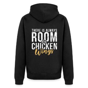 Chicken Wings Gifts - Unisex Premium Bio Zip Hoodie - Schwarz - Hinten - Nico (187cm)