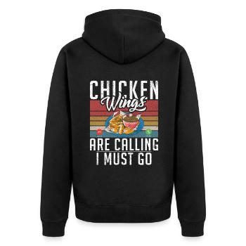 Chicken Wings Gifts - Unisex Premium Organic Zip Hoodie - black - Back - Nico (187cm)