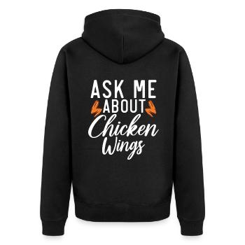 Chicken Wings Gifts - Unisex Premium Organic Zip Hoodie - black - Back - Nico (187cm)