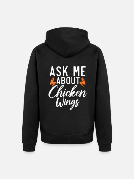 Cadeaux d’ailes de poulet - Veste à capuche bio Premium Unisexe - noir