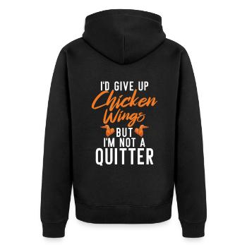 Chicken Wings Gifts - Unisex Premium Organic Zip Hoodie - black - Back - Nico (187cm)