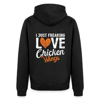 Chicken Wings Gifts - Unisex Premium Organic Zip Hoodie - black - Back - Nico (187cm)