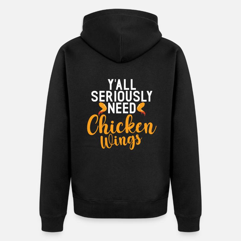 Cadeaux d’ailes de poulet - Veste à capuche bio Premium Unisexe - noir