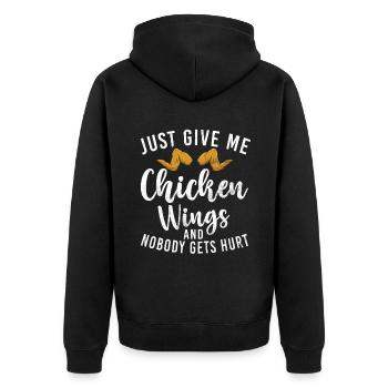 Chicken Wings Gifts - Unisex Premium Organic Zip Hoodie - black - Back - Nico (187cm)