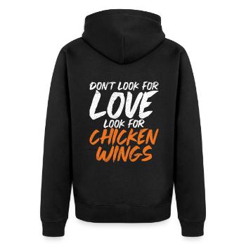 Chicken Wings Gifts - Unisex Premium Organic Zip Hoodie - black - Back - Nico (187cm)
