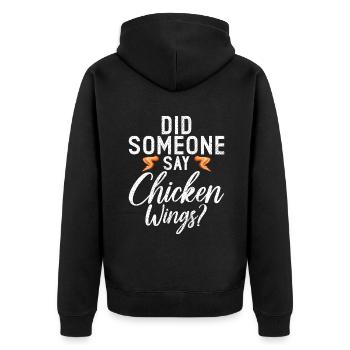 Chicken Wings Gifts - Unisex Premium Organic Zip Hoodie - black - Back - Nico (187cm)