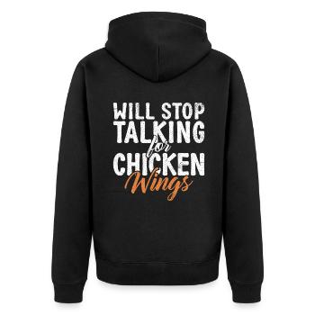 Chicken Wings Gifts - Unisex Premium Organic Zip Hoodie - black - Back - Nico (187cm)