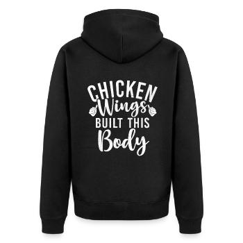Chicken Wings Gifts - Unisex Premium Organic Zip Hoodie - black - Back - Nico (187cm)