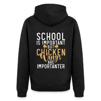 Chicken Wings Gifts - Unisex Premium Organic Zip Hoodie - black - Back - Nico (187cm)