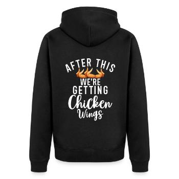 Chicken Wings Gifts - Unisex Premium Bio Zip Hoodie - Schwarz - Hinten - Nico (187cm)
