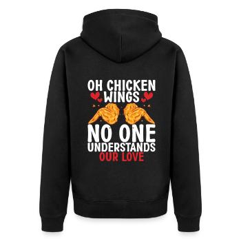 Chicken Wings Gifts - Unisex Premium Organic Zip Hoodie - black - Back - Nico (187cm)
