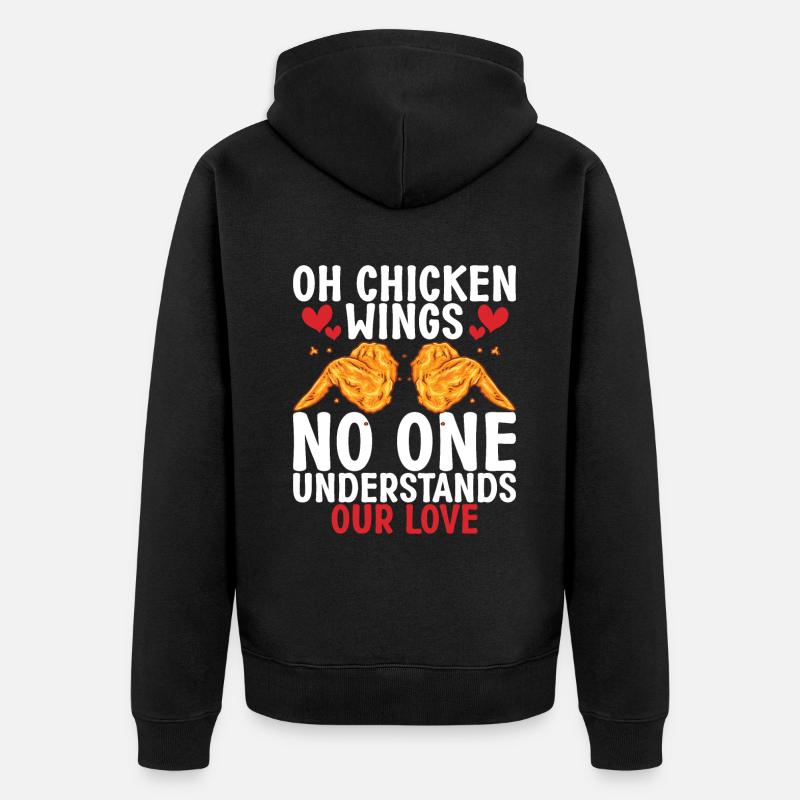Cadeaux d’ailes de poulet - Veste à capuche bio Premium Unisexe - noir