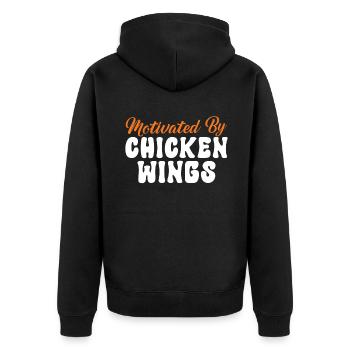 Chicken Wings Gifts - Unisex Premium Organic Zip Hoodie - black - Back - Nico (187cm)