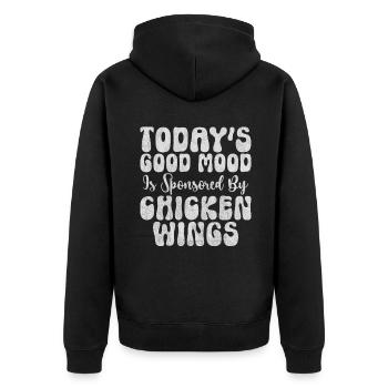 Chicken Wings Gifts - Unisex Premium Organic Zip Hoodie - black - Back - Nico (187cm)