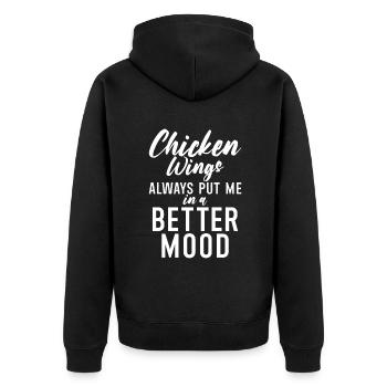 Chicken Wings Gifts - Unisex Premium Organic Zip Hoodie - black - Back - Nico (187cm)