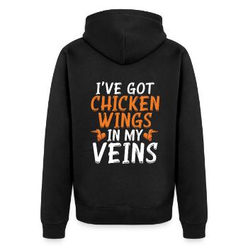 Chicken Wings Gifts - Unisex Premium Organic Zip Hoodie - black - Back - Nico (187cm)