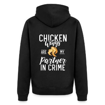 Chicken Wings Gifts - Unisex Premium Organic Zip Hoodie - black - Back - Nico (187cm)
