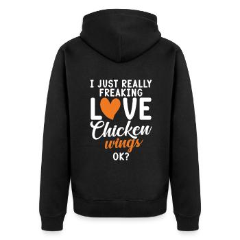 Chicken Wings Gifts - Unisex Premium Organic Zip Hoodie - black - Back - Nico (187cm)