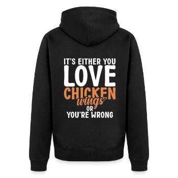 Chicken Wings Gifts - Unisex Premium Organic Zip Hoodie - black - Back - Nico (187cm)