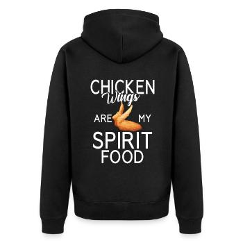 Chicken Wings Gifts - Unisex Premium Organic Zip Hoodie - black - Back - Nico (187cm)