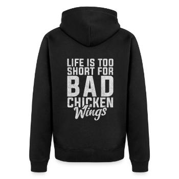 Chicken Wings Gifts - Unisex Premium Organic Zip Hoodie - black - Back - Nico (187cm)