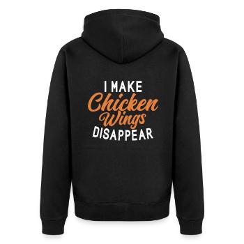 Cadeaux d’ailes de poulet - Veste à capuche bio Premium Unisexe - noir - Dos - Nico (187cm)