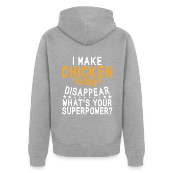Chicken Wings Gifts - Unisex Premium Bio Zip Hoodie - Grau meliert - Hinten - Nico (187cm)