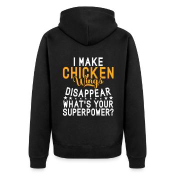 Chicken Wings Gifts - Unisex Premium Organic Zip Hoodie - black - Back - Nico (187cm)