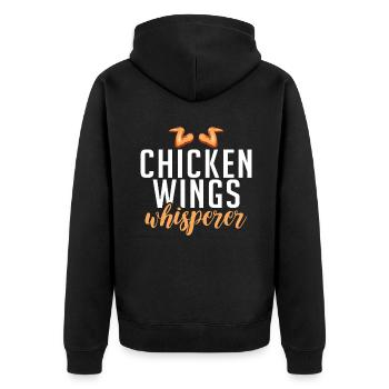 Cadeaux d’ailes de poulet - Veste à capuche bio Premium Unisexe - noir - Dos - Nico (187cm)