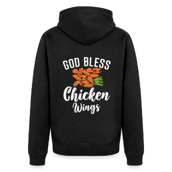 Chicken Wings Gifts - Unisex Premium Organic Zip Hoodie - black - Back - Nico (187cm)