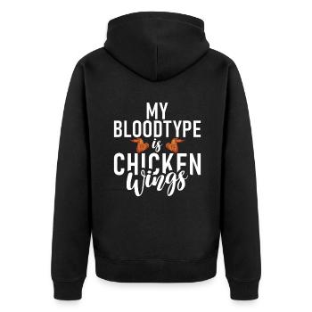 Cadeaux d’ailes de poulet - Veste à capuche bio Premium Unisexe - noir - Dos - Nico (187cm)