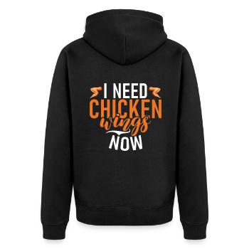Chicken Wings Gifts - Unisex Premium Organic Zip Hoodie - black - Back - Nico (187cm)