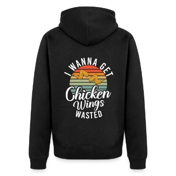 Chicken Wings Gifts - Unisex Premium Organic Zip Hoodie - black - Back - Nico (187cm)