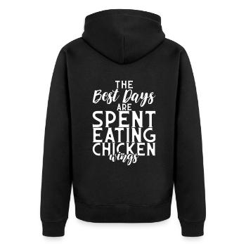 Cadeaux d’ailes de poulet - Veste à capuche bio Premium Unisexe - noir - Dos - Nico (187cm)