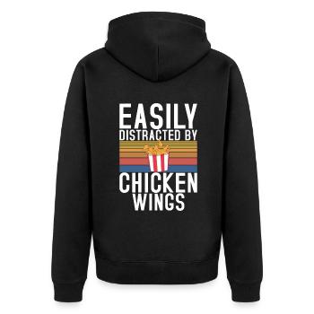 Cadeaux d’ailes de poulet - Veste à capuche bio Premium Unisexe - noir - Dos - Nico (187cm)