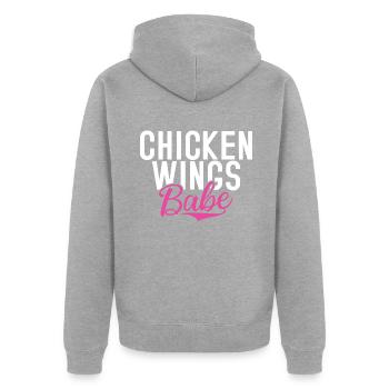Chicken Wings Gifts - Unisex Premium Bio Zip Hoodie - Grau meliert - Hinten - Nico (187cm)