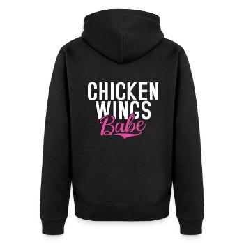 Chicken Wings Gifts - Unisex Premium Organic Zip Hoodie - black - Back - Nico (187cm)