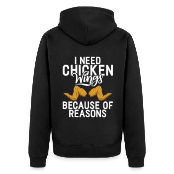 Chicken Wings Gifts - Unisex Premium Organic Zip Hoodie - black - Back - Nico (187cm)