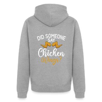 Chicken Wings Gifts - Unisex Premium Bio Zip Hoodie - Grau meliert - Hinten - Nico (187cm)