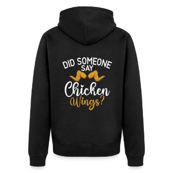 Chicken Wings Gifts - Unisex Premium Bio Zip Hoodie - Schwarz - Hinten - Nico (187cm)