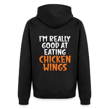 Chicken Wings Gifts - Unisex Premium Organic Zip Hoodie - black - Back - Nico (187cm)