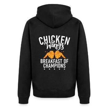 Chicken Wings Gifts - Unisex Premium Organic Zip Hoodie - black - Back - Nico (187cm)